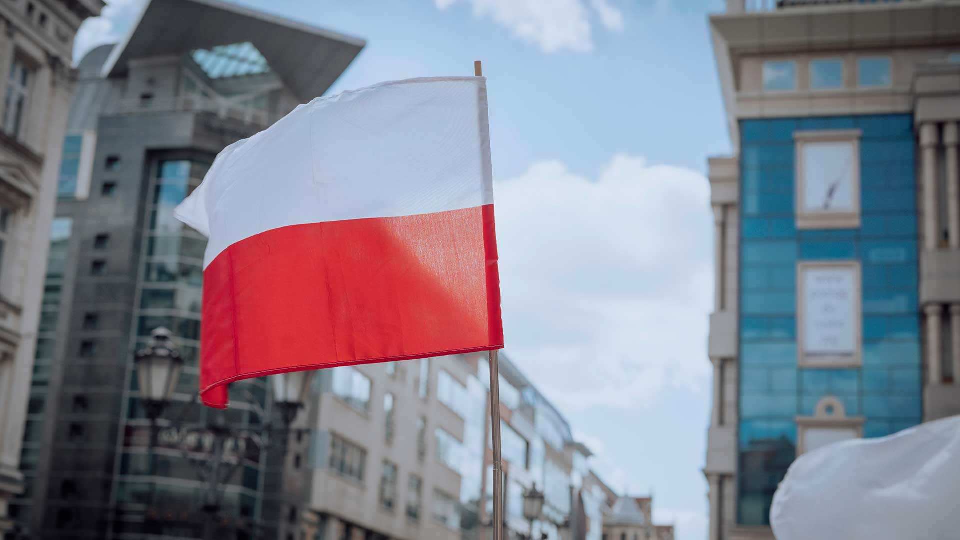 Польский флаг символизирующий гражданство Польши