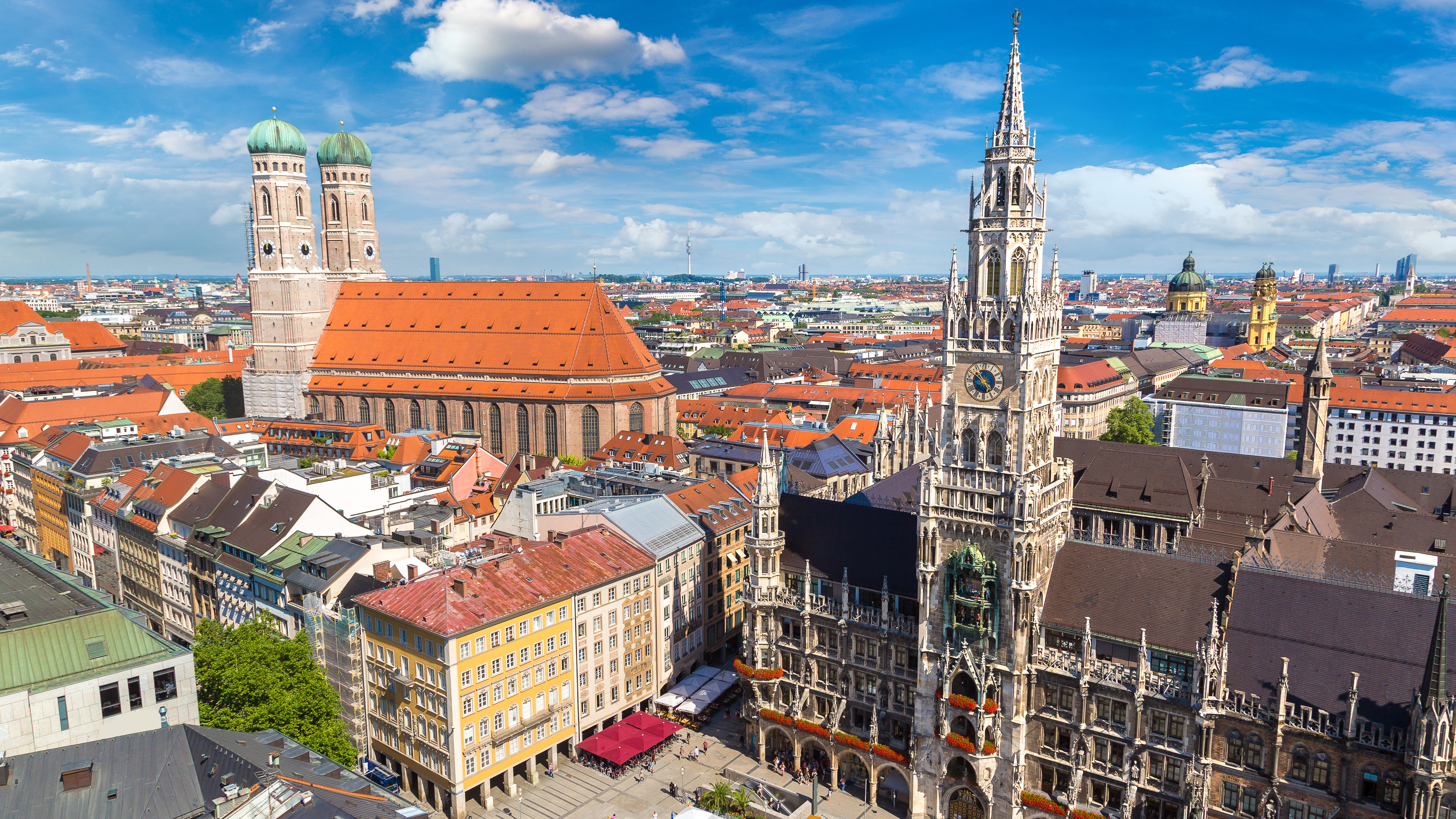 Вид на немецкий город Мюнхен