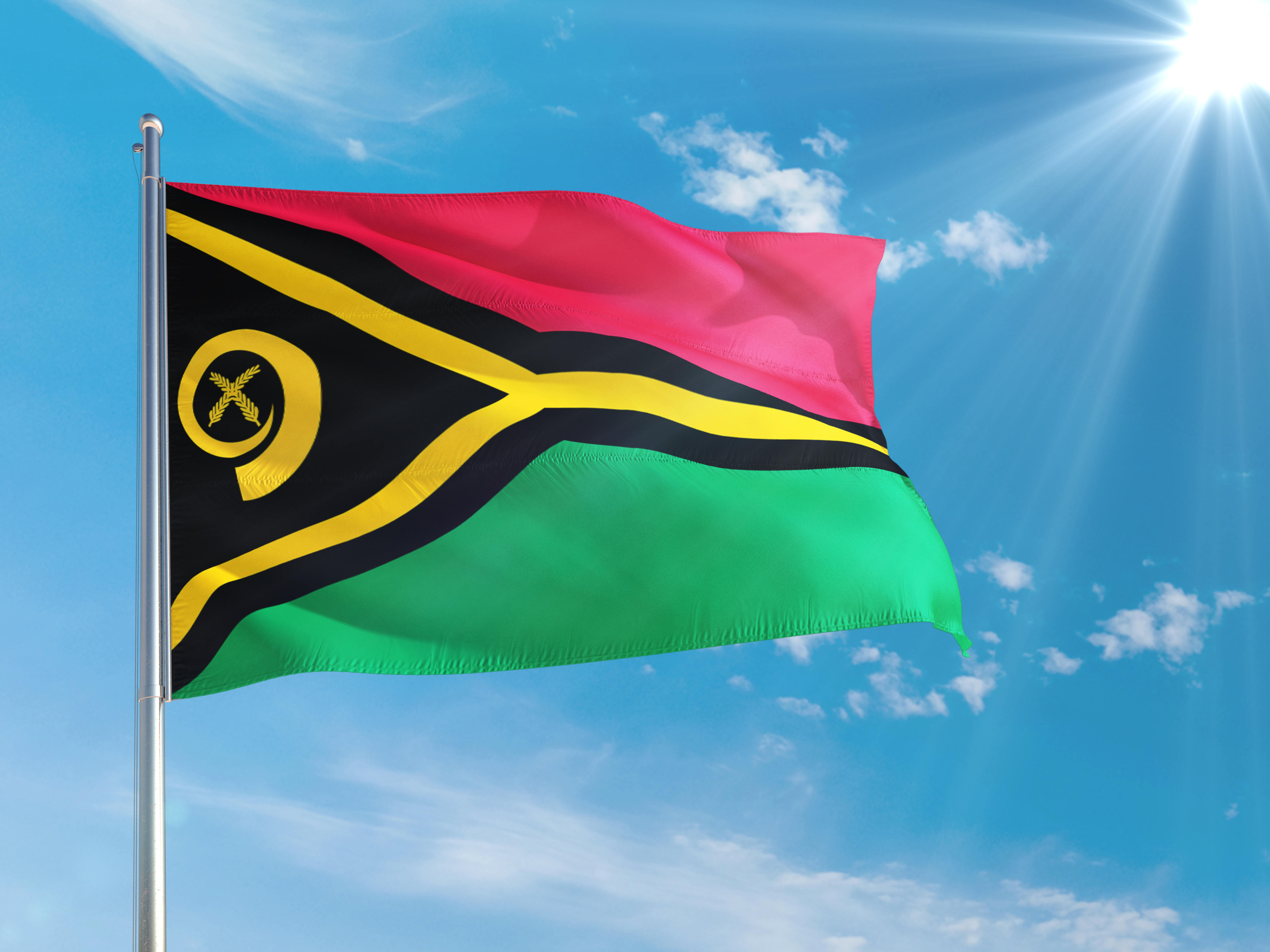 Флаг Вануату, страны, с которой европейская комиссия приостановит действие безвизового режима