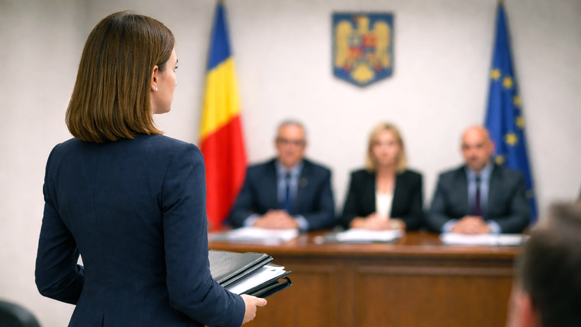 Женщина приносит присягу Румынии